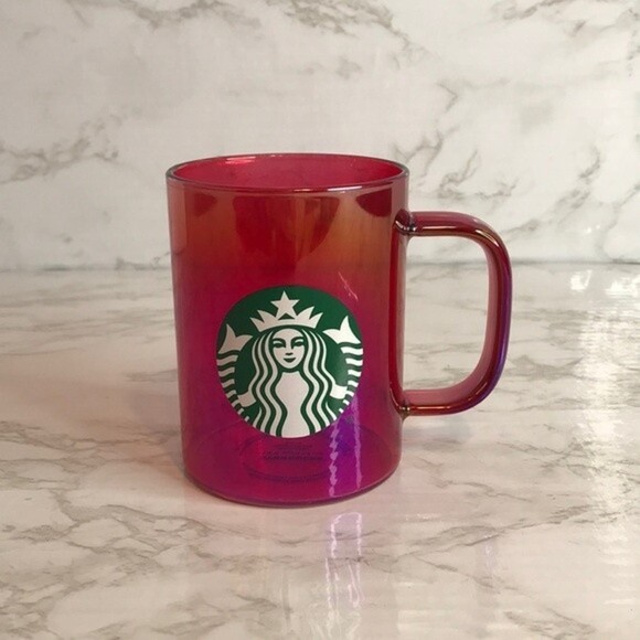 Starbucks limited edition 2019 red iridescent glass cup - Picture 1 of 8